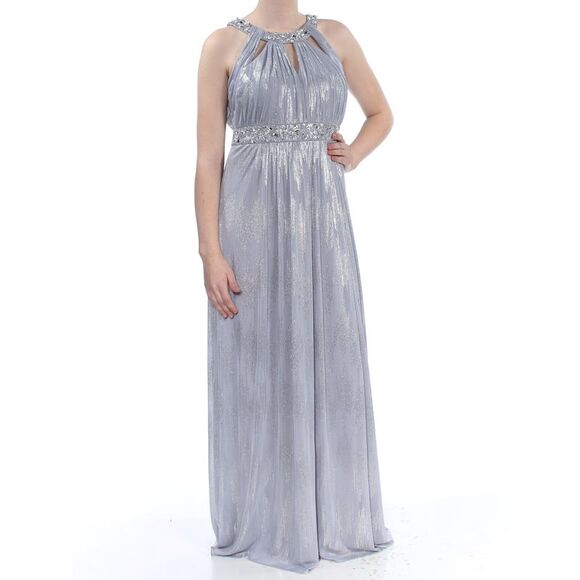 NWT JESSICA HOWARD Womens Gray Sleeveless Formal Empire Waist Dress 6 - Picture 1 of 4
